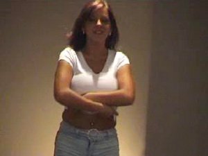 Marcela Topless In A Hotel Corridor