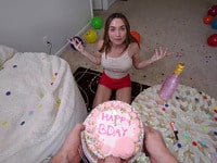 Girl With Beautiful Ass Celebrates Her Bday With Stepbro’s Dick In Her Mouth